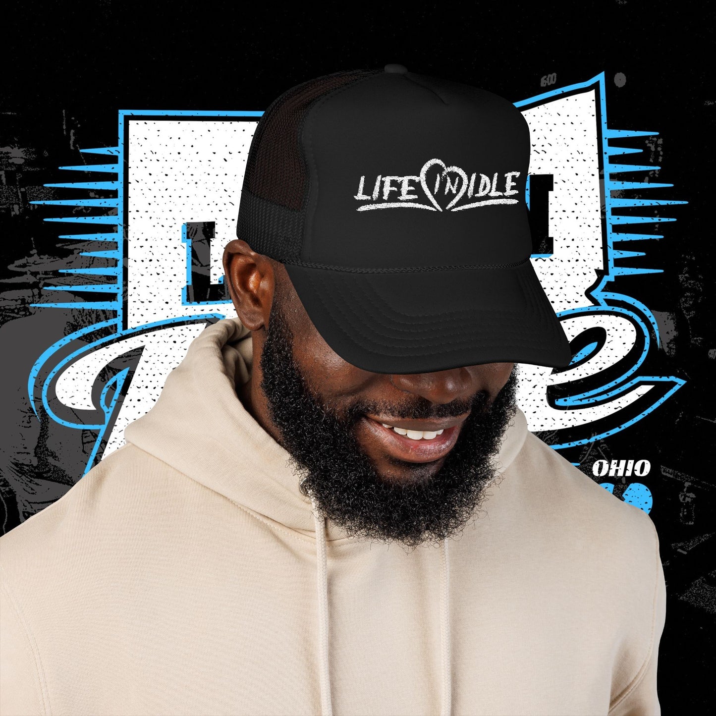 Heart of it All - Embroidered Trucker Hat - Black
