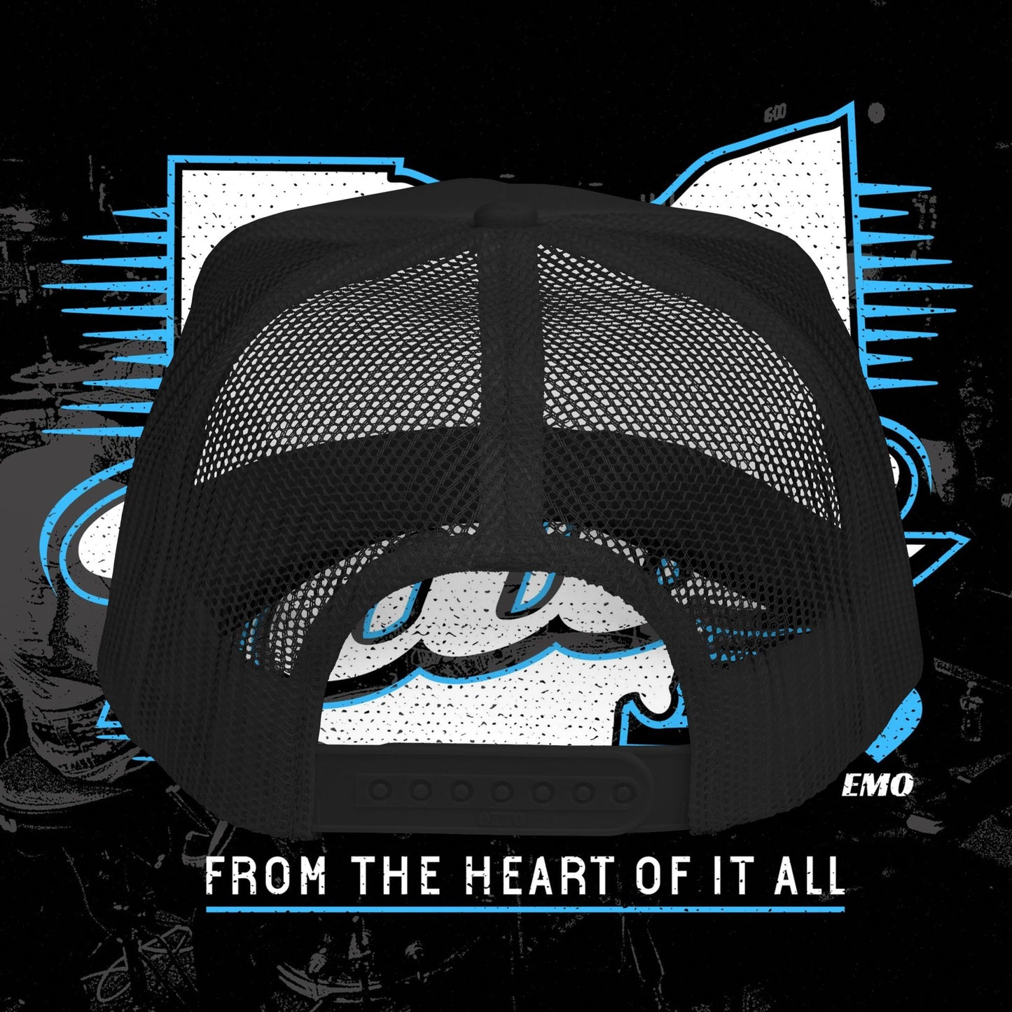 Heart of it All - Embroidered Trucker Hat - Black