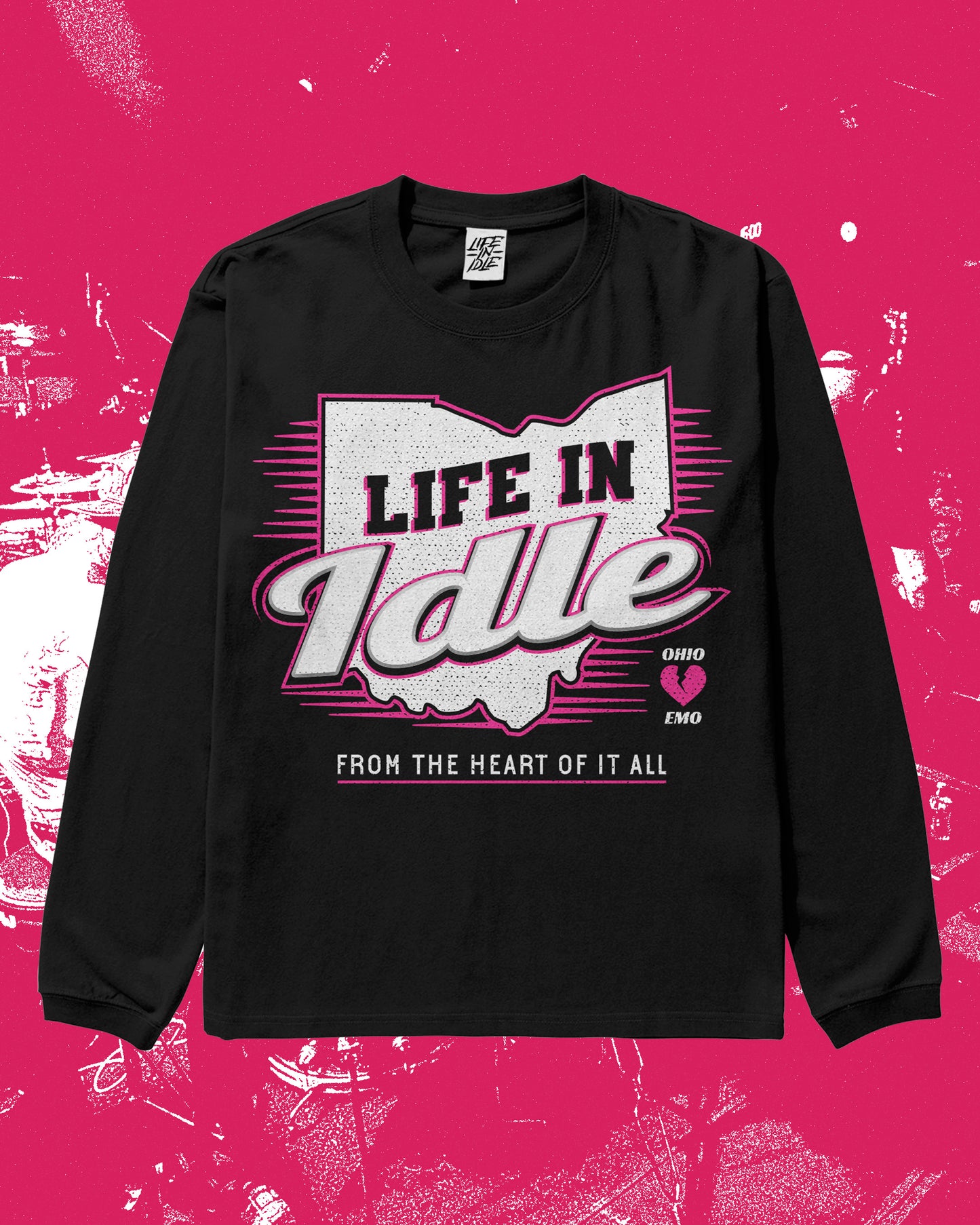 Band Printed “Heart Of it All” Crewneck Sweatshirt (Preorder)((Pink))