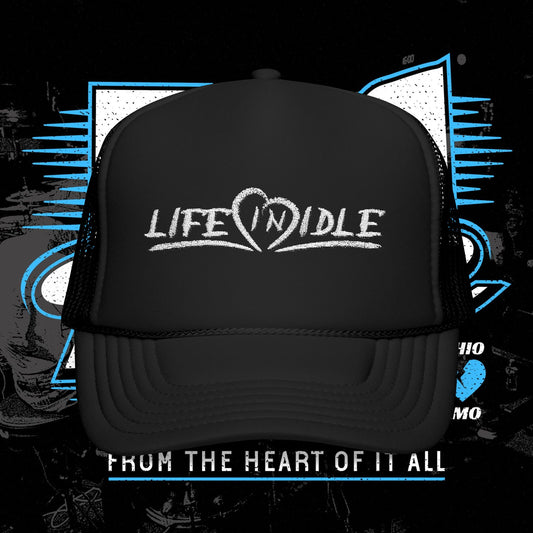Heart of it All - Embroidered Trucker Hat - Black